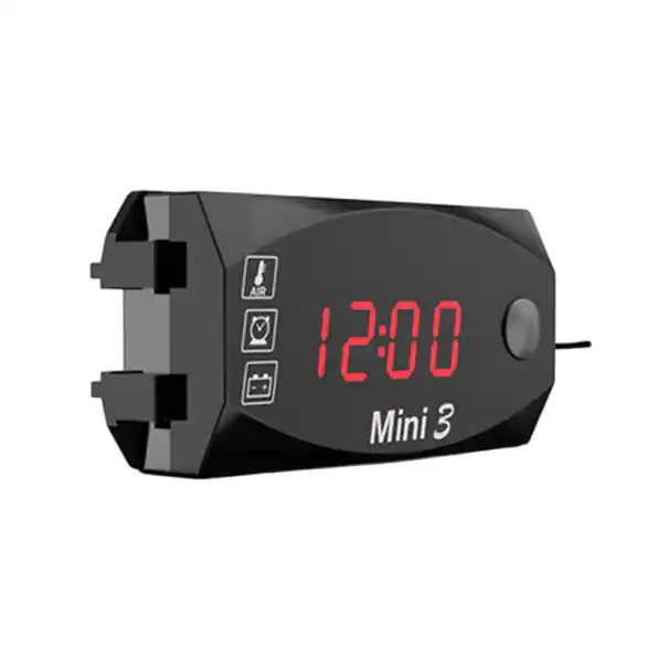 Calitate înaltă Voltmetru digital multifuncțional cu termometru 3 în 1 cu afișaj LED 6V-30V Mini afișaj pentru motocicletă, avertizare de înaltă tensiune DC panou metru