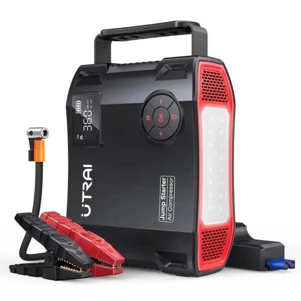 Powerbankă de pornire cu compresor UTRAI Jstar 5 2000A 16000 mAh 12V Încărcare rapidă QC3.0 Lanternă LED Type-C DC USB Compresor de aer Cumpără acum
