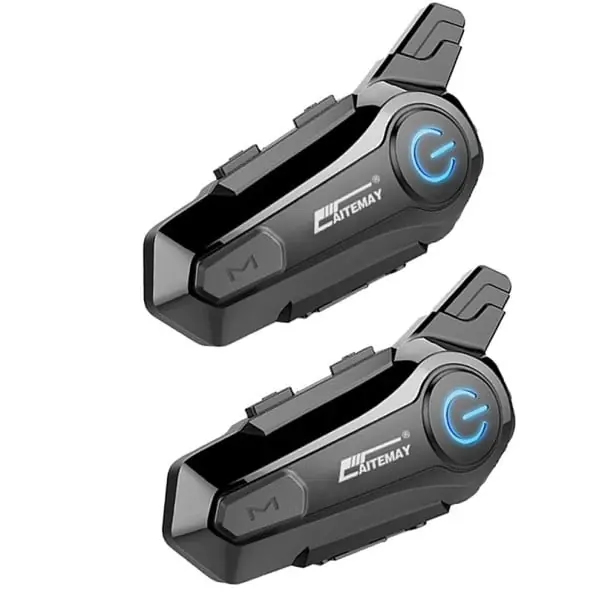 Set de 2 interfoane pentru motocicletă X1 cu microfon discret, Bluetooth 5.0, IPX6, autonomie baterie 17 h, pentru căști integrale și de raliu Super ofertă
