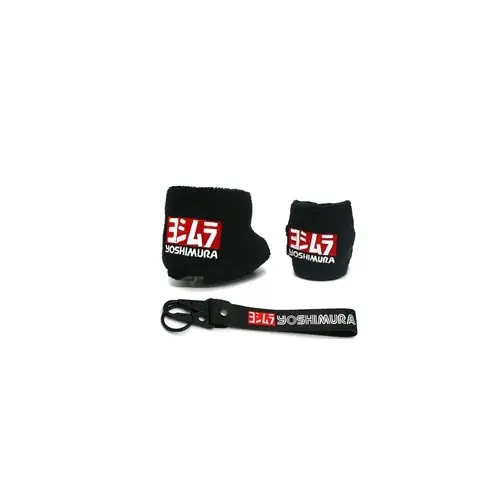Set universal de 3 bucăți pentru rezervorul de lichid de frână și breloc Yoshimura din bumbac frotir negru, protecție și accesoriu stilat Doar azi
