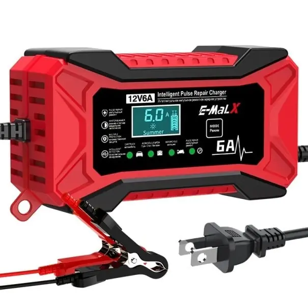 Încărcător de baterii auto 12 V 6 A Încărcător automat inteligent de reparare cu ecran LCD pentru acumulatori cu plumb, AGM, GEL, EFB și LiFePO4 priză EU Comandă acum