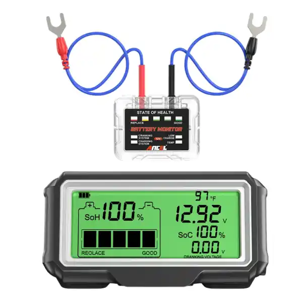 Preț redus Monitor 12V pentru baterii cu display LED Transfer fără fir 433MHz Test de tensiune sub sarcină încărcare de pornire încărcare USB C solară