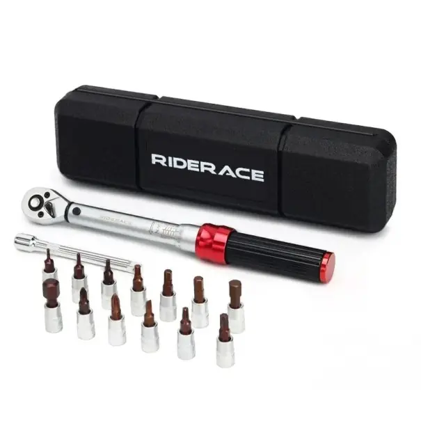 Set de chei dinamometrice RIDERACE 15 buc 1/4" 2-24Nm Cheie hexagonală din oțel bidirecțională cu accesorii pentru repararea bicicletelor și motocicletelor Reducere extra