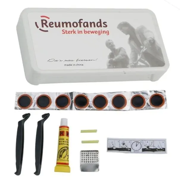 Set de reparare a camerelor de bicicletă 13 bucăți Patches din cauciuc Adeziv pentru repararea defectelor anvelopelor Fără levier Mastic rece Set de reparare Retur gratuit