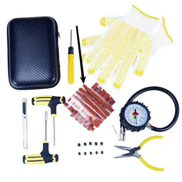 Set de reparare a pneurilor fără cameră 34 pcs Auto Moto Camion Unelte portabile Benzi de cauciuc profesionale Repararea defectelor Plată sigură