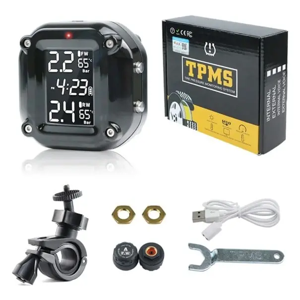 Sistem TPMS pentru motocicletă Set 2 senzori externi 433 MHz IP67 măsurarea presiunii și temperaturii anvelopelor moto Cel mai vândut
