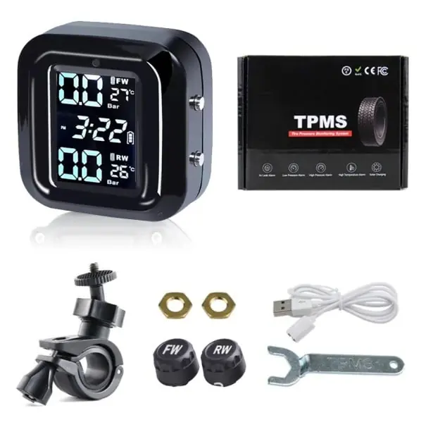 Sistem TPMS pentru motocicletă Set 2 senzori externi 433 MHz IP67 monitor digital al presiunii și temperaturii anvelopelor Ofertă specială