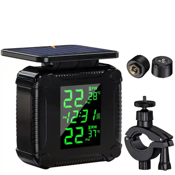 Sistem TPMS solar M9 pentru monitorizarea fără fir a presiunii și temperaturii pneurilor cu ecran colorat pentru motocicletă Calitate înaltă