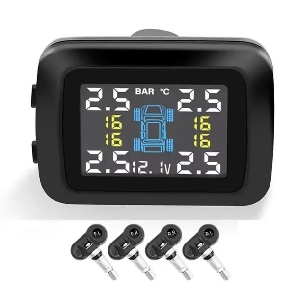 TPMS pentru bricheta Set 4 buc senzori interni 0–3,5 bar monitorizare presiune și temperatură anvelope cu ecran Livrare expres
