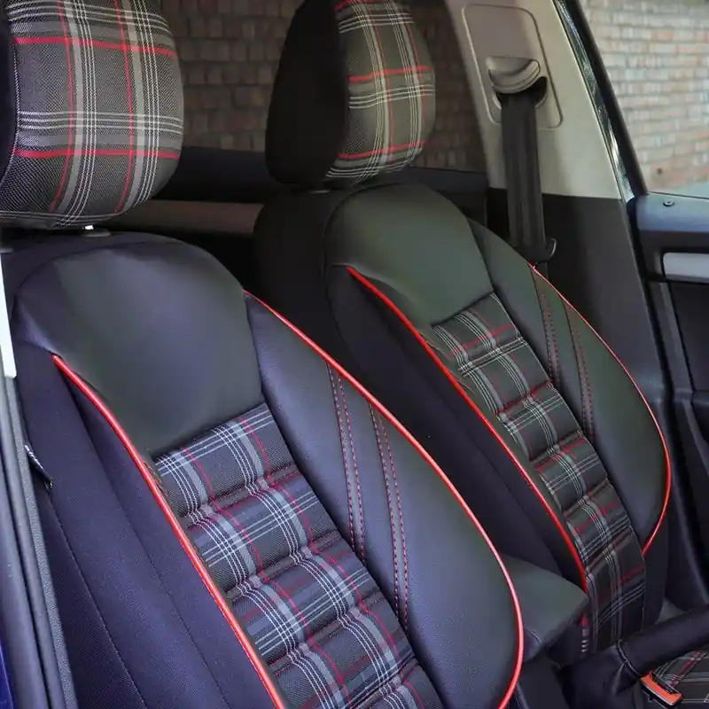 Comandă acum Huse scaune auto compatibile AUDI A4 B6 2000-2006 - Sport - Culoare: negru + rosu