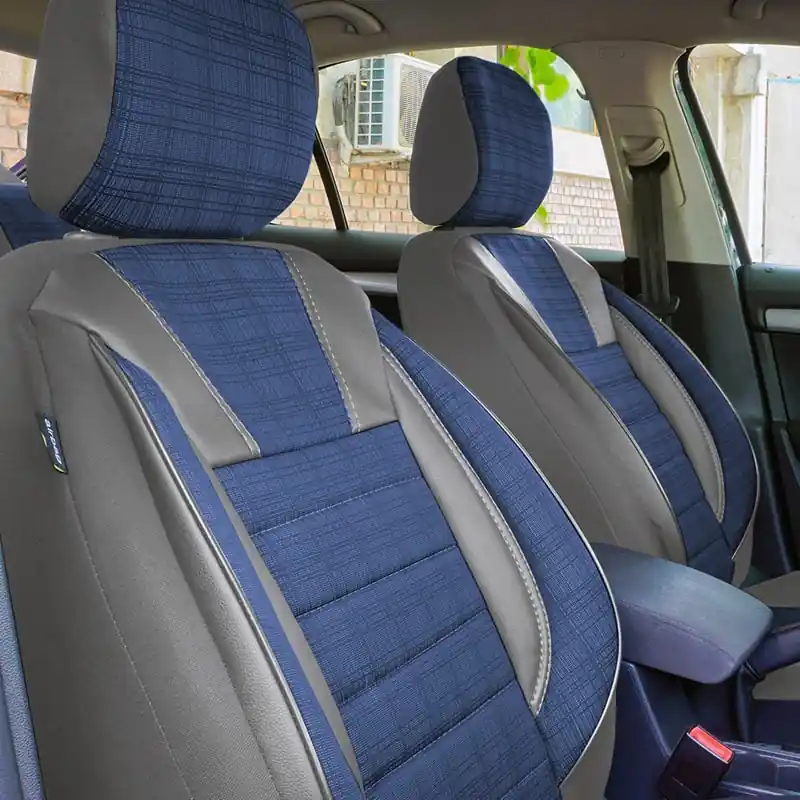 Retur gratuit Huse scaune auto compatibile BMW Seria 3 E46 1997-2004 - Luxury - Culoare: gri + albastru