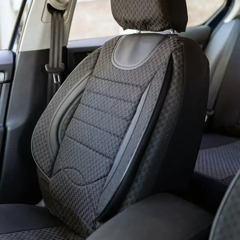 Retur gratuit Huse scaune auto compatibile DACIA Duster I 2010-2017 - City - Culoare: negru + gri