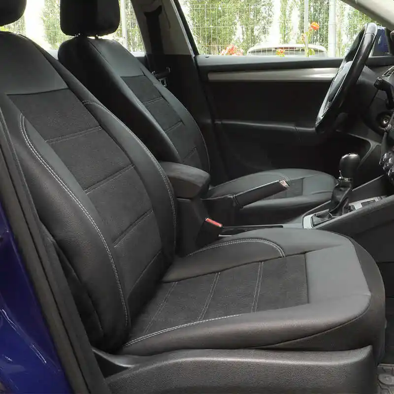 Bestseller Huse scaune auto compatibile DACIA Sandero II 2012-2020 - Exclusive Leather King - Culoare: negru
