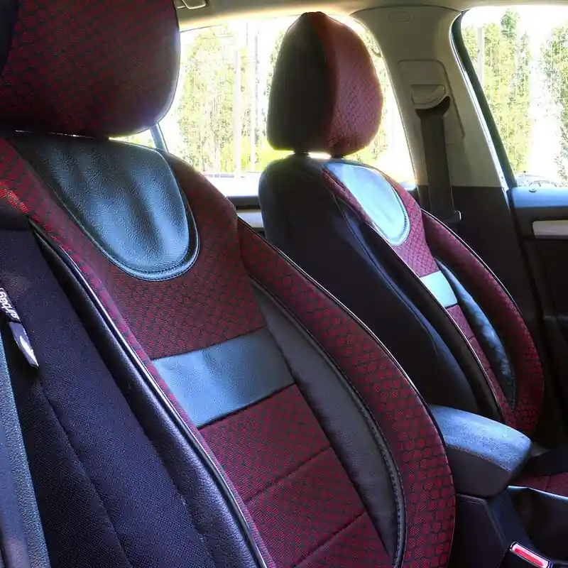 Popular Huse scaune auto compatibile MERCEDES Clasa C W203 2000-2007 - Dynamic - Culoare: negru + rosu