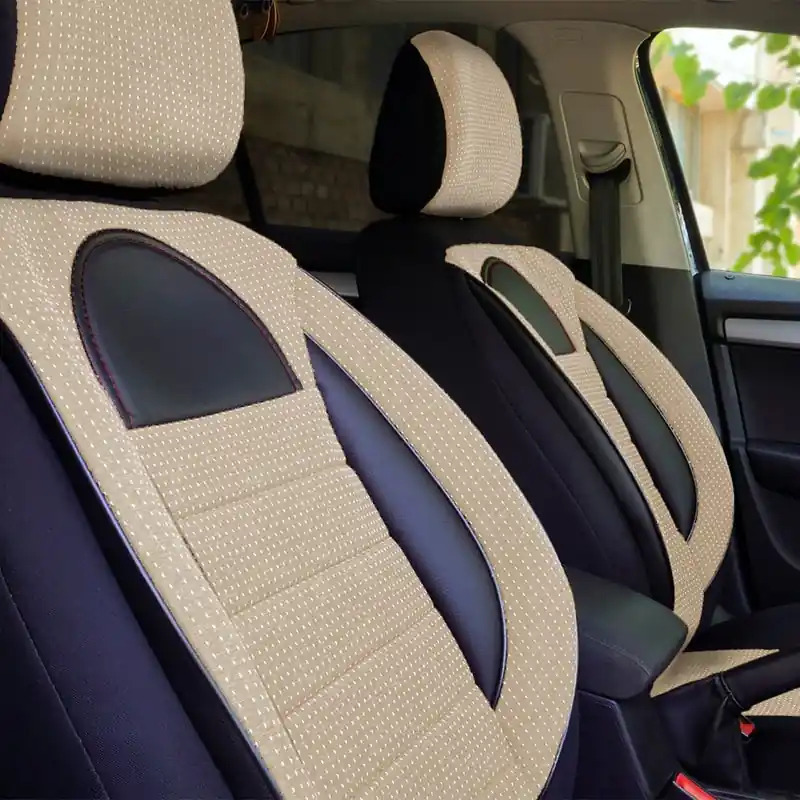 Comandă acum Huse scaune auto compatibile MERCEDES Clasa C W203 2000-2007 - Racing - Culoare: negru + bej