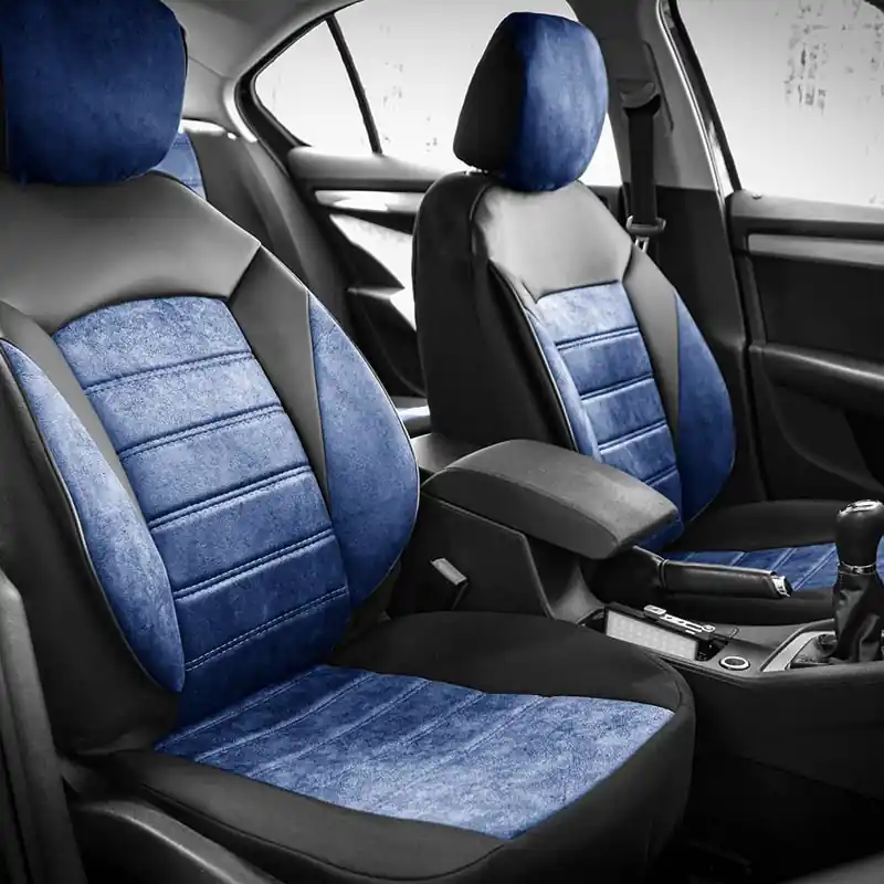 Cumpărături sigure Huse scaune auto compatibile OPEL Astra G 1998-2009 - Diamond - Culoare: negru + albastru