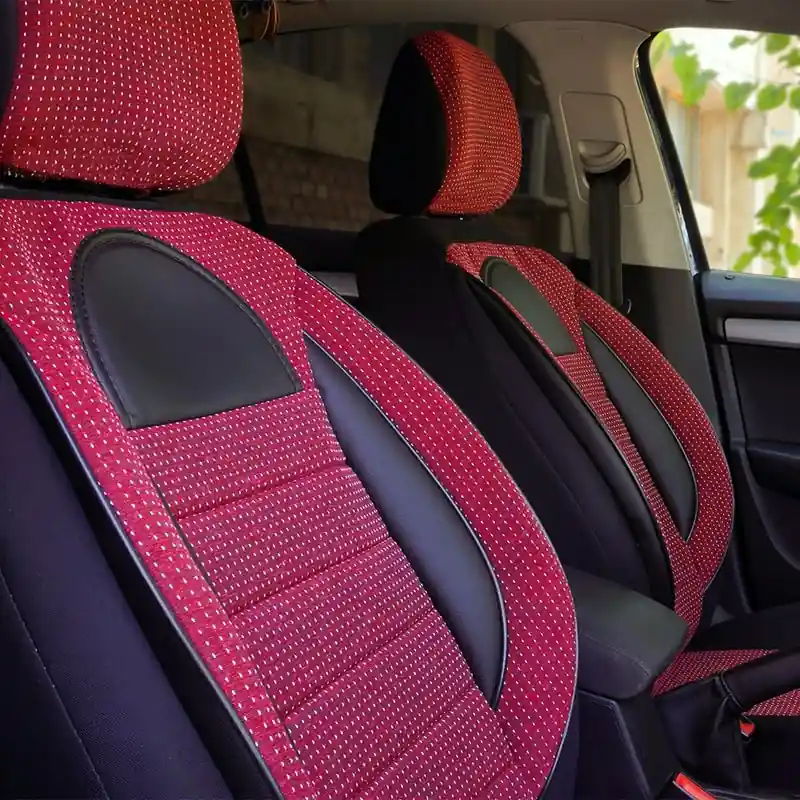 Ultima șansă Huse scaune auto compatibile SEAT Leon II 2005-2012 - Racing - Culoare: negru + rosu