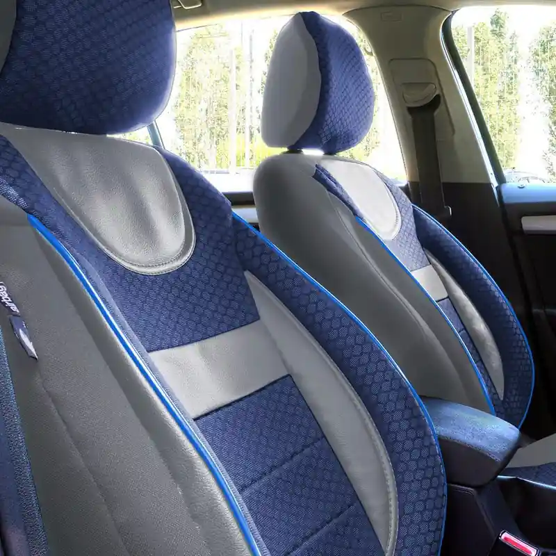Transport gratuit Huse scaune auto compatibile SUZUKI Vitara IV 2015-prezent (5 usi) - Dynamic - Culoare: gri + albastru