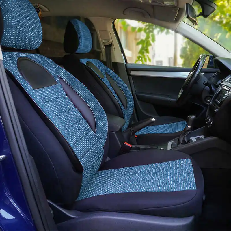 Retur gratuit Huse scaune auto compatibile VW Passat B5 1997-2005 - Racing - Culoare: negru + albastru