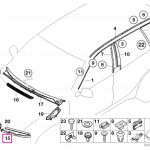 Panou ornamental stanga vopsit CODE - UNI/MET. - BMW Nu rata