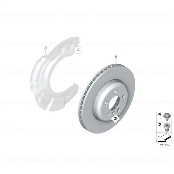 Disc frână ventilat ușor stânga 374X36 - BMW Retur gratuit