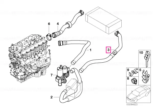 Furtun curgere încălzitor/radiator - BMW Cel mai bun preț