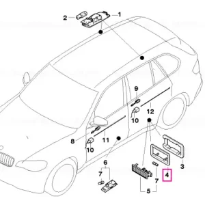 Suport lampa intrare usa spate ANTHRAZIT - BMW Ofertă exclusivă