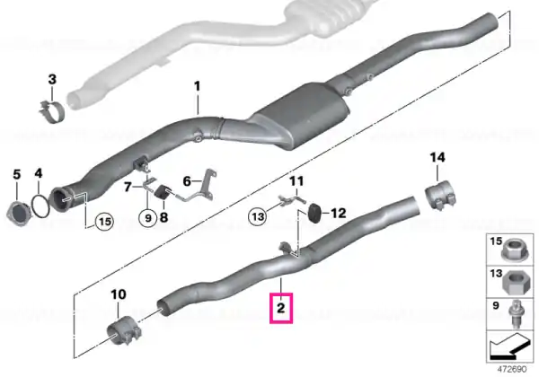 Expediere rapidă Ţeavă intermediară - BMW