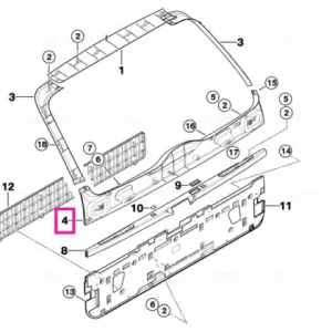 Reducere extra Panou ornament portbagaj centru GRAU - BMW