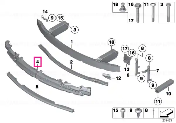 Reducere Absorbitor impact superior - BMW