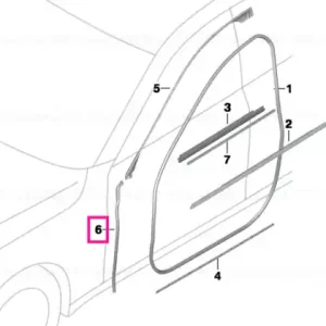 Garnitură ușă coloan A stâng - BMW Popular