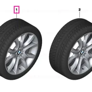 Roată completă de iarnă - V-Spoke 257 cu anvelopa Continental 4x4 Winter Contact SSR - 255/50R19 107V XL - BMW X6 E71 - punte față Doar azi