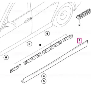 Panou lateral exterior grund stânga - BMW Transport gratuit