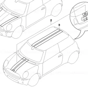 Lichidare de stoc Set dungi laterale negru - BMW - Mini