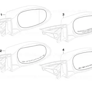 Geam oglinda dreapta, incalzita, tenta albastra - BMW Seria 3 E90 LCI, E91 LCI Ofertă