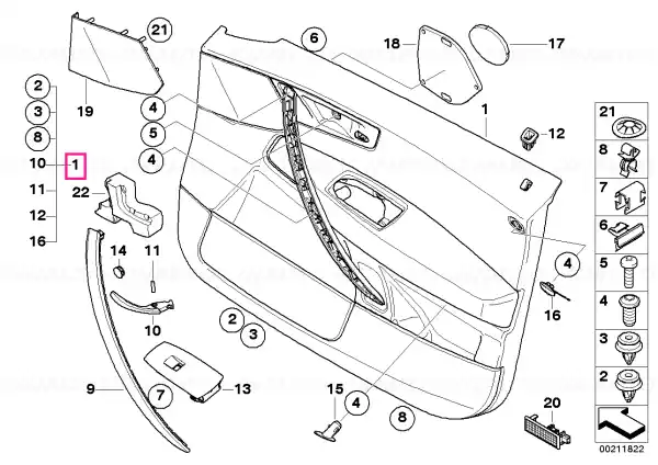 Panou trim usa fata stanga GRAU - BMW Popular