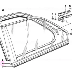 Geam lateral fix ventilatie, tenta verde, usa spate, stanga - BMW Seria 3 E30 Reducere extra