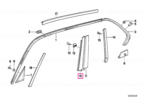 Ofertă specială Ornament cadru geam stânga - BMW