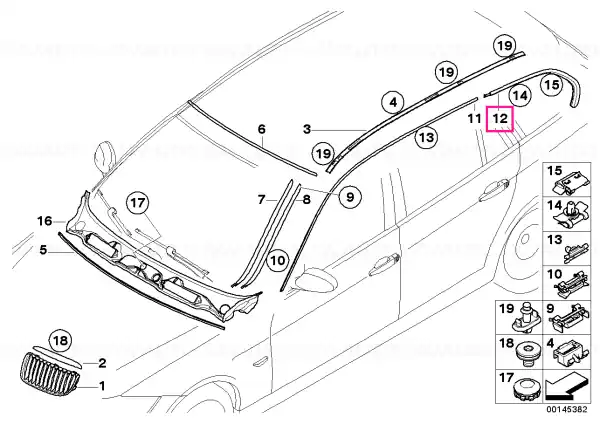 Reducere specială Ornament cadru lateral spate stânga - BMW