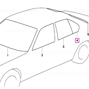 Expediere rapidă Fereastră laterală verde dreapta - BMW