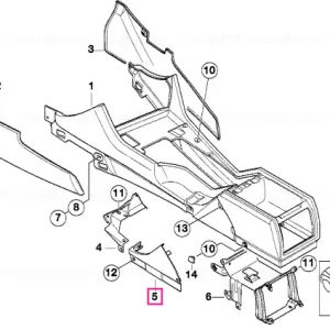 Expediere rapidă Capac consola centrală SCHWARZ - BMW