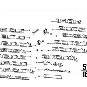 Emblemă 1602 ''1602'' - BMW Livrare gratuită