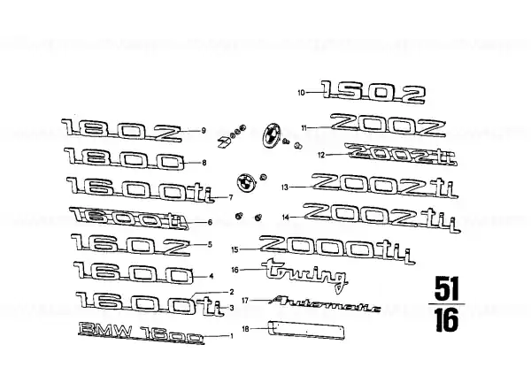 Emblemă 1602 ''1602'' - BMW Livrare gratuită