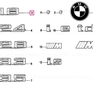 Emblemă lipită 518 "518" - BMW Reduceri