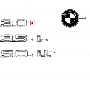 Emblemă lipită spate 730 "730" - BMW Cumpără online