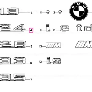 Emblemă lipită 524 "524" - BMW Livrare rapidă
