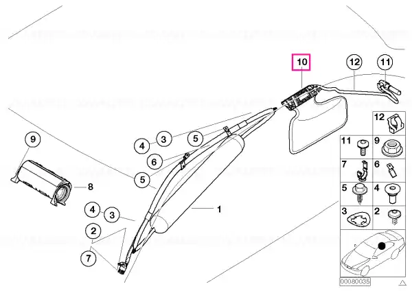 Reducere Airbag cap spate drept - BMW