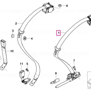 Curea de siguranță superior spate dreapta SCHWARZ - BMW Ofertă