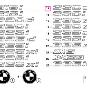 Promoție Emblema adeziva spate 330D - 330D - - BMW