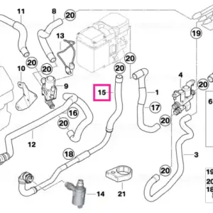 Furtun auxiliar pompă apă-încălzire ind. - BMW Discount